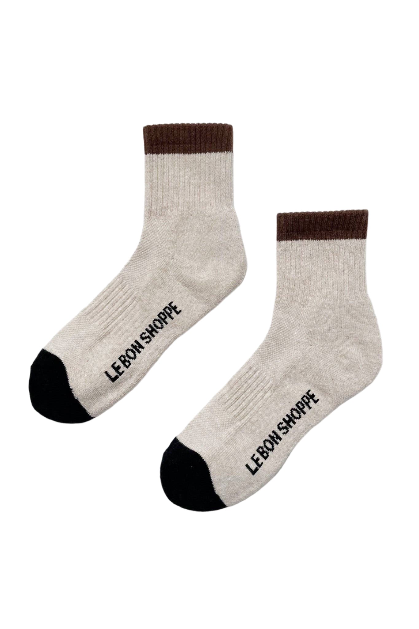 A pair of color block girlfriend socks with gray body and pink detailing on the ankle and toe.