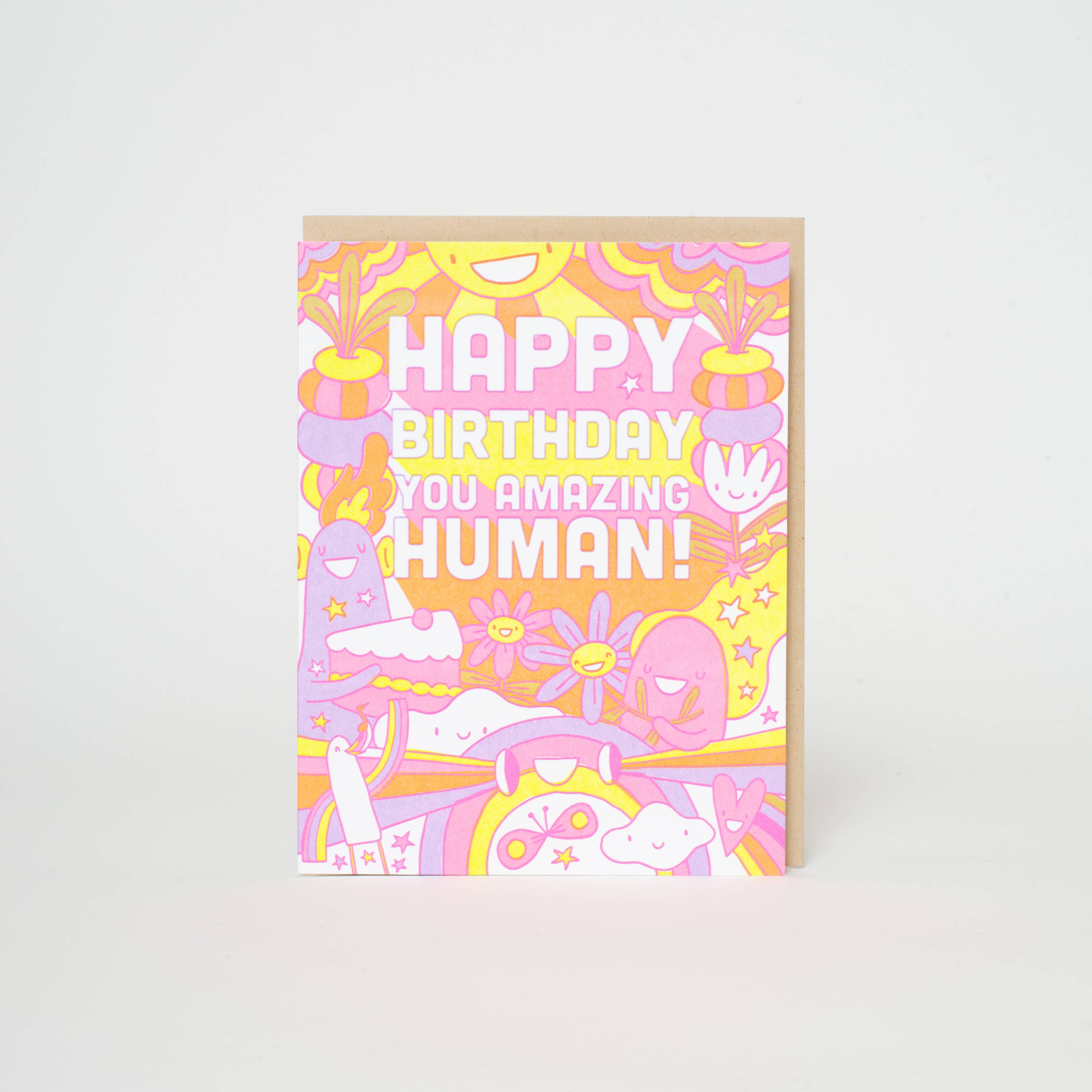 Birthday Amazing Human Letterpress Greeting Card by Hello!Lucky