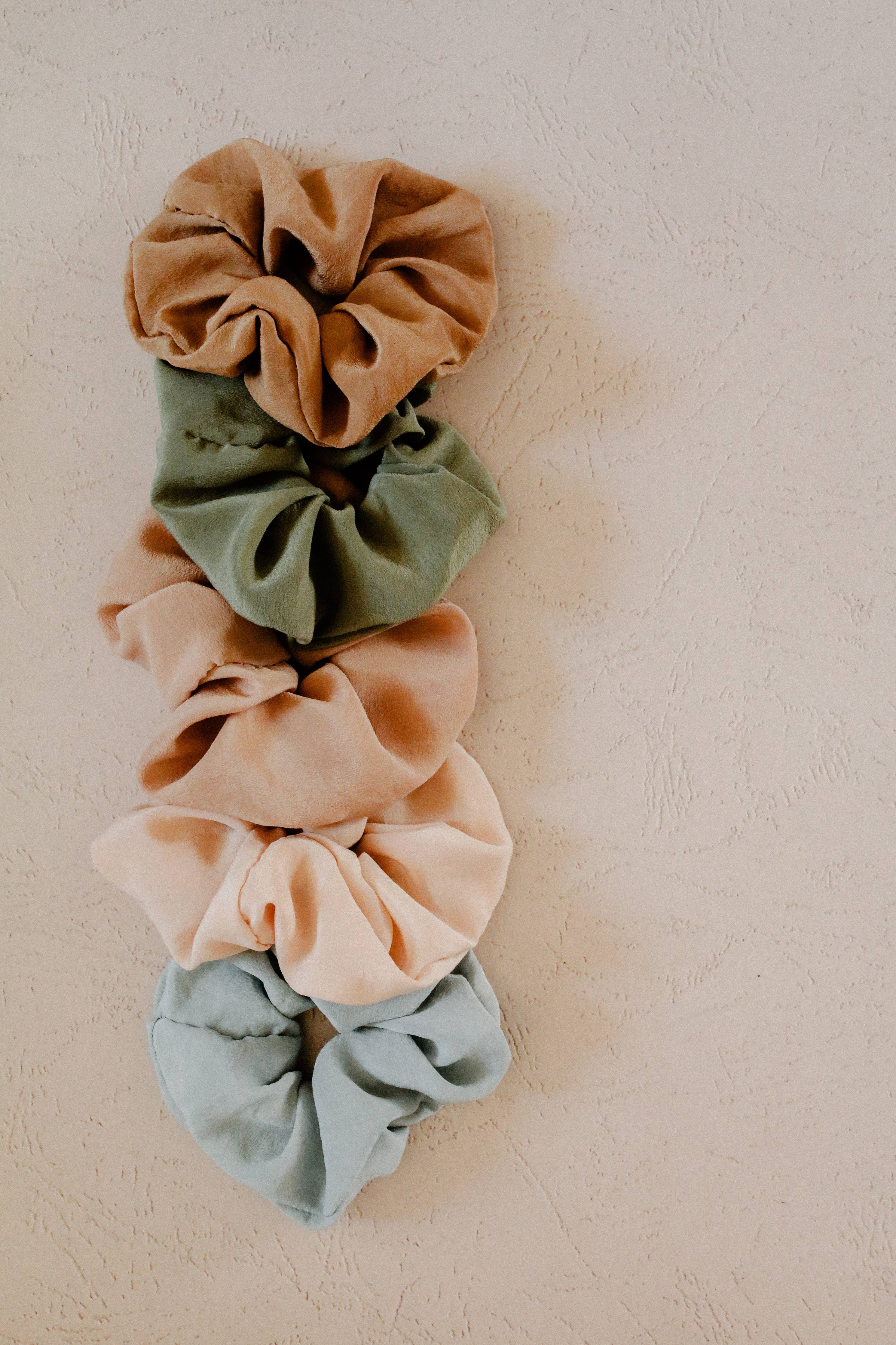 Plant dyed Plastic free silk scrunchy