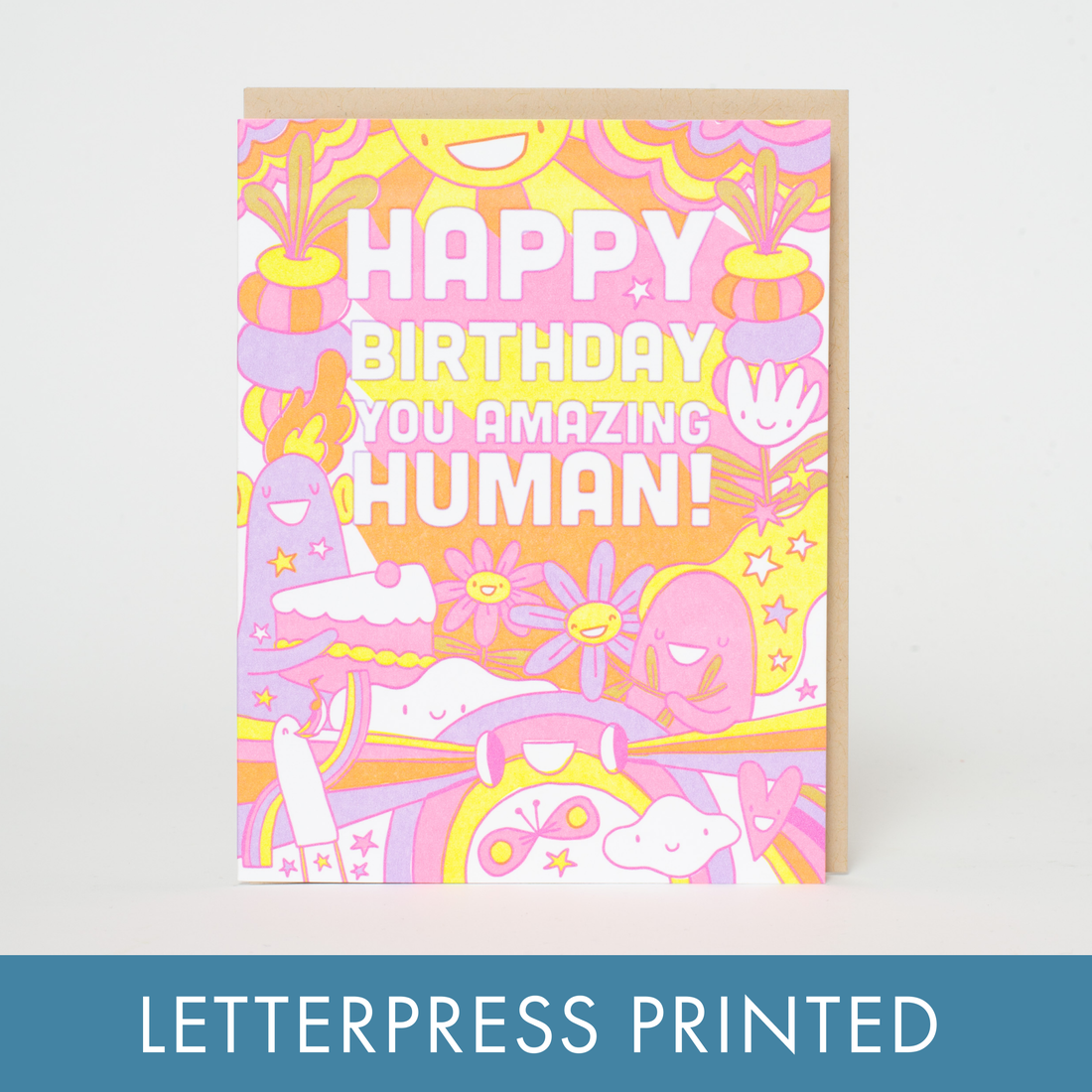 Birthday Amazing Human Letterpress Greeting Card by Hello!Lucky