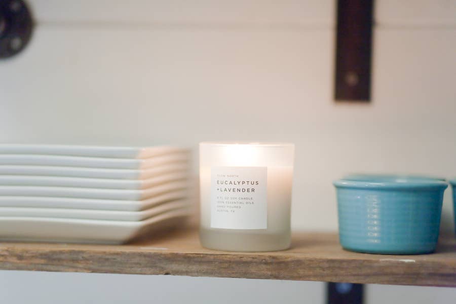 Eucalyptus + Lavender Non-Toxic Soy Candle, Essential Oils, Holiday Favorite