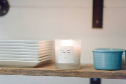 Eucalyptus + Lavender Non-Toxic Soy Candle, Essential Oils, Holiday Favorite