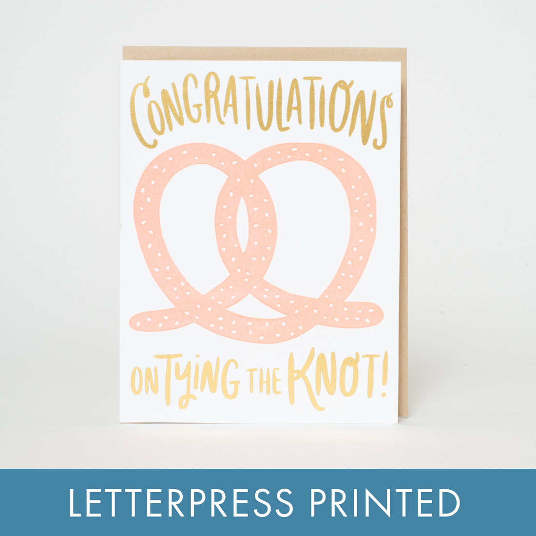 Punny Wedding Pretzel Letterpress Greeting Card by Hello!Lucky