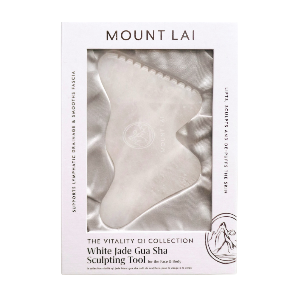 The Vitality Qi White Jade Gua Sha Sculpting Tool