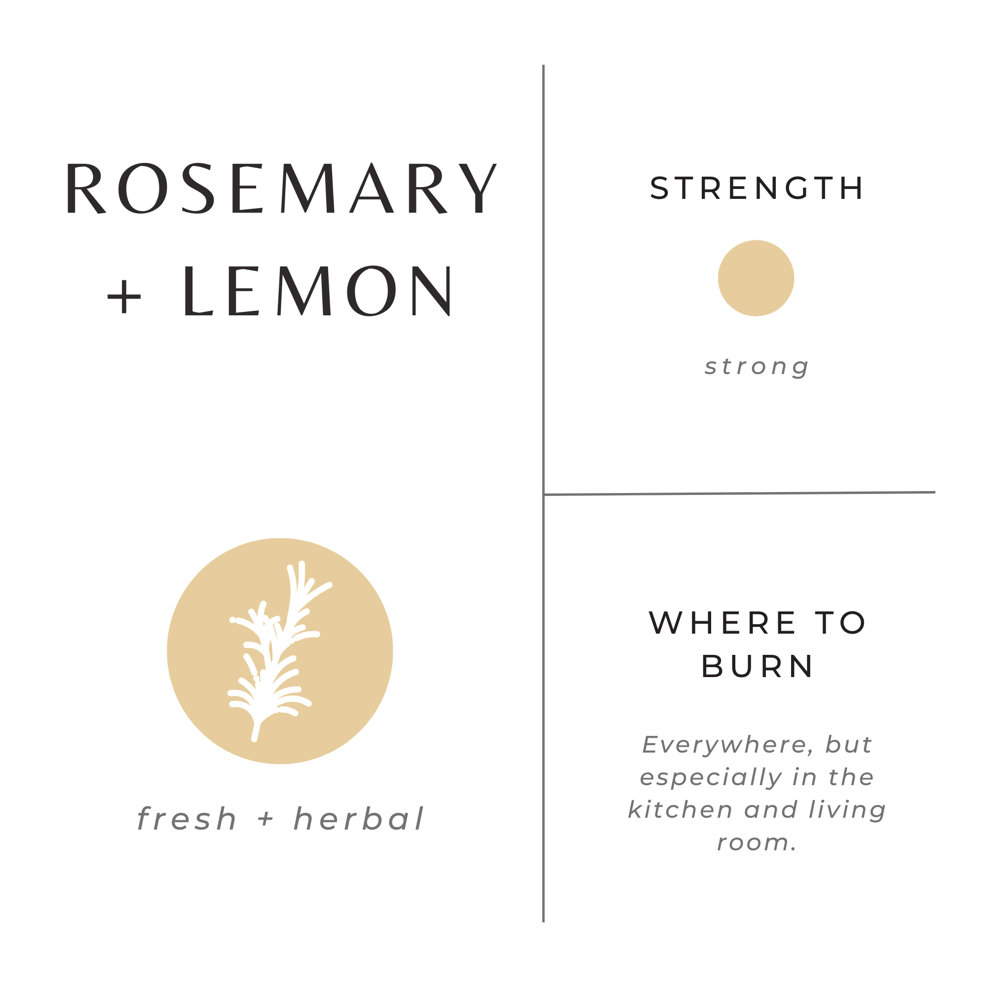 Rosemary + Lemon - Non-Toxic Candle - Spring Gift