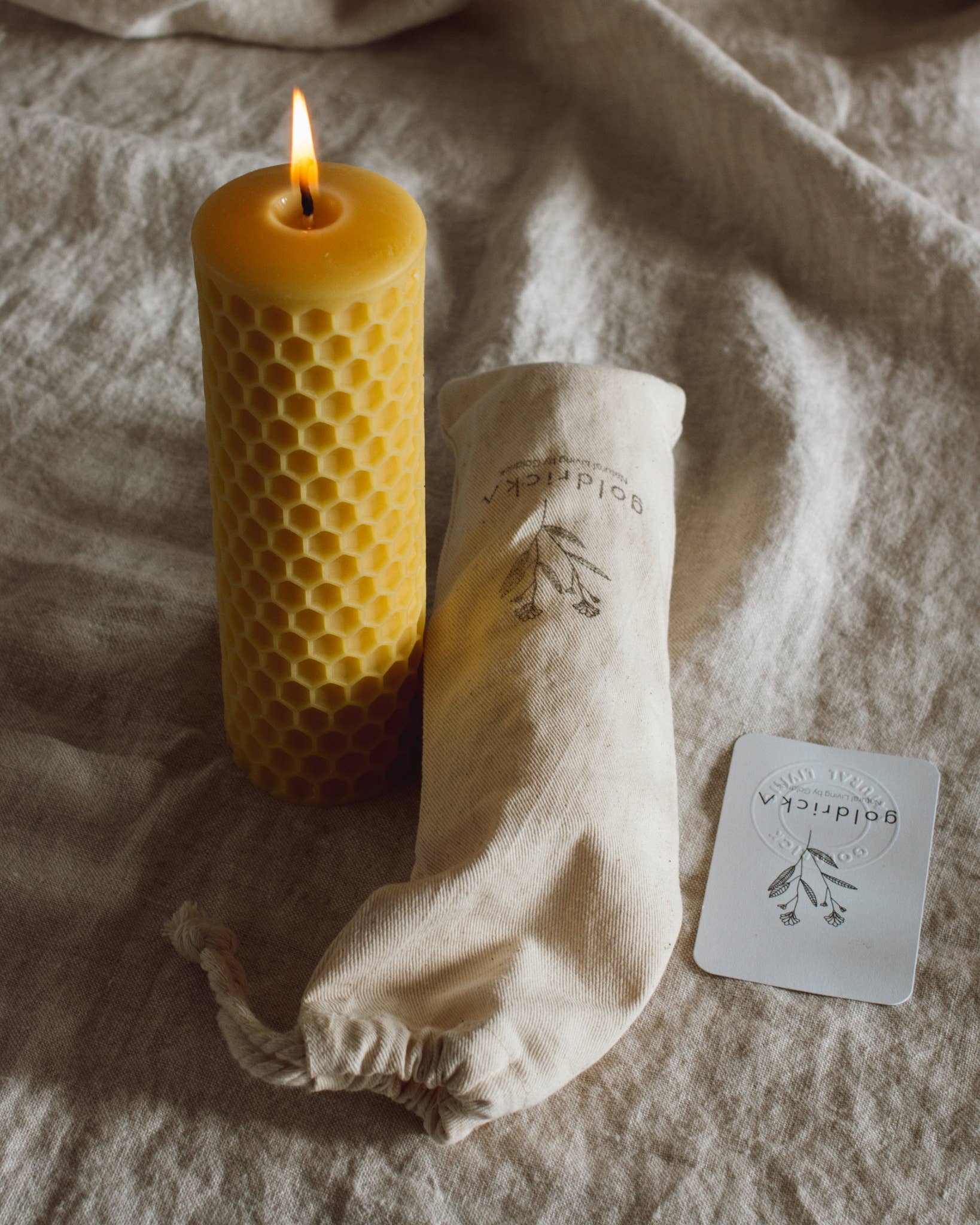 Honeycomb Beeswax Tall Pillar Candle | Wholesale