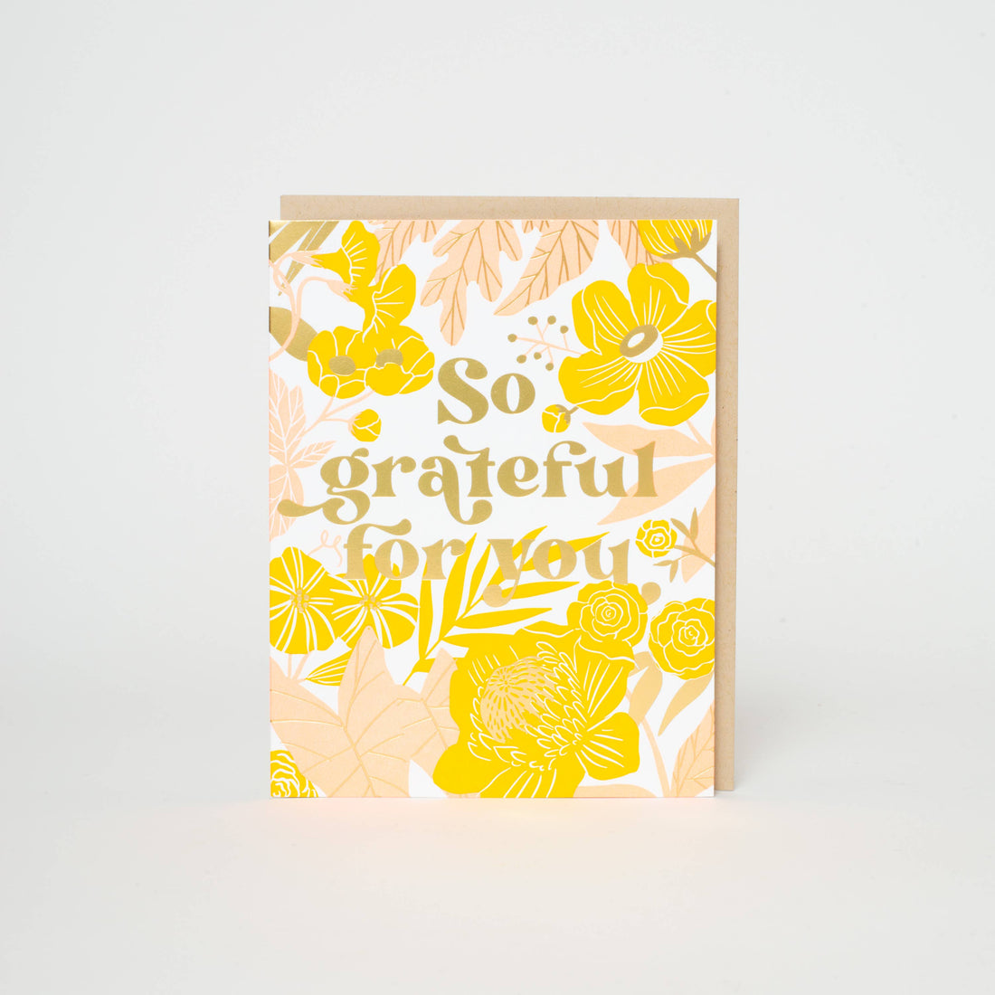 Grateful For You Floral Letterpress Greeting Card by Hello!Lucky
