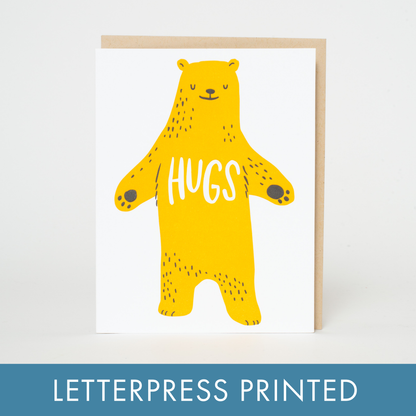 Sympathy Bear Hugs Letterpress Greeting Card by Hello!Lucky