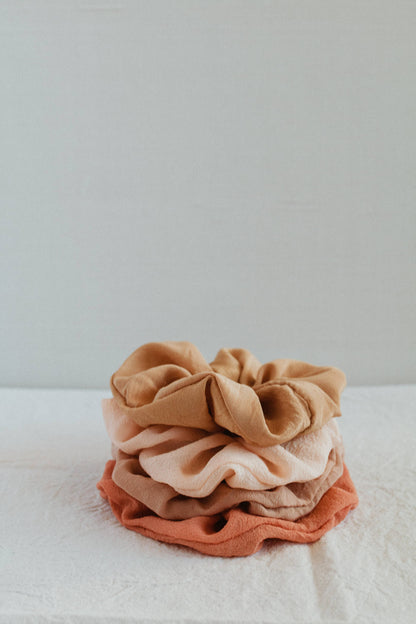 Plant dyed Plastic free silk scrunchy