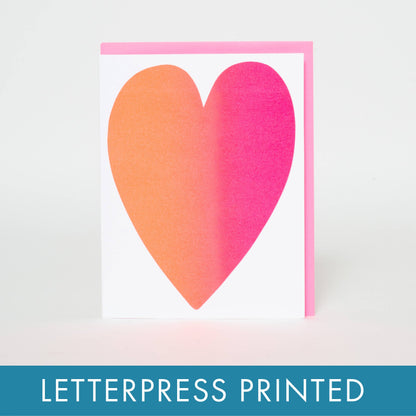 Two-Tone Heart Letterpress Greeting Card by Ashkahn