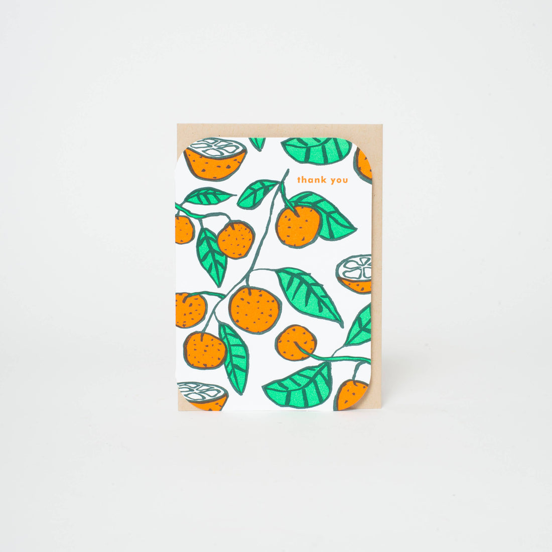 Citrus Thank You Letterpress Greeting Card by Egg Press