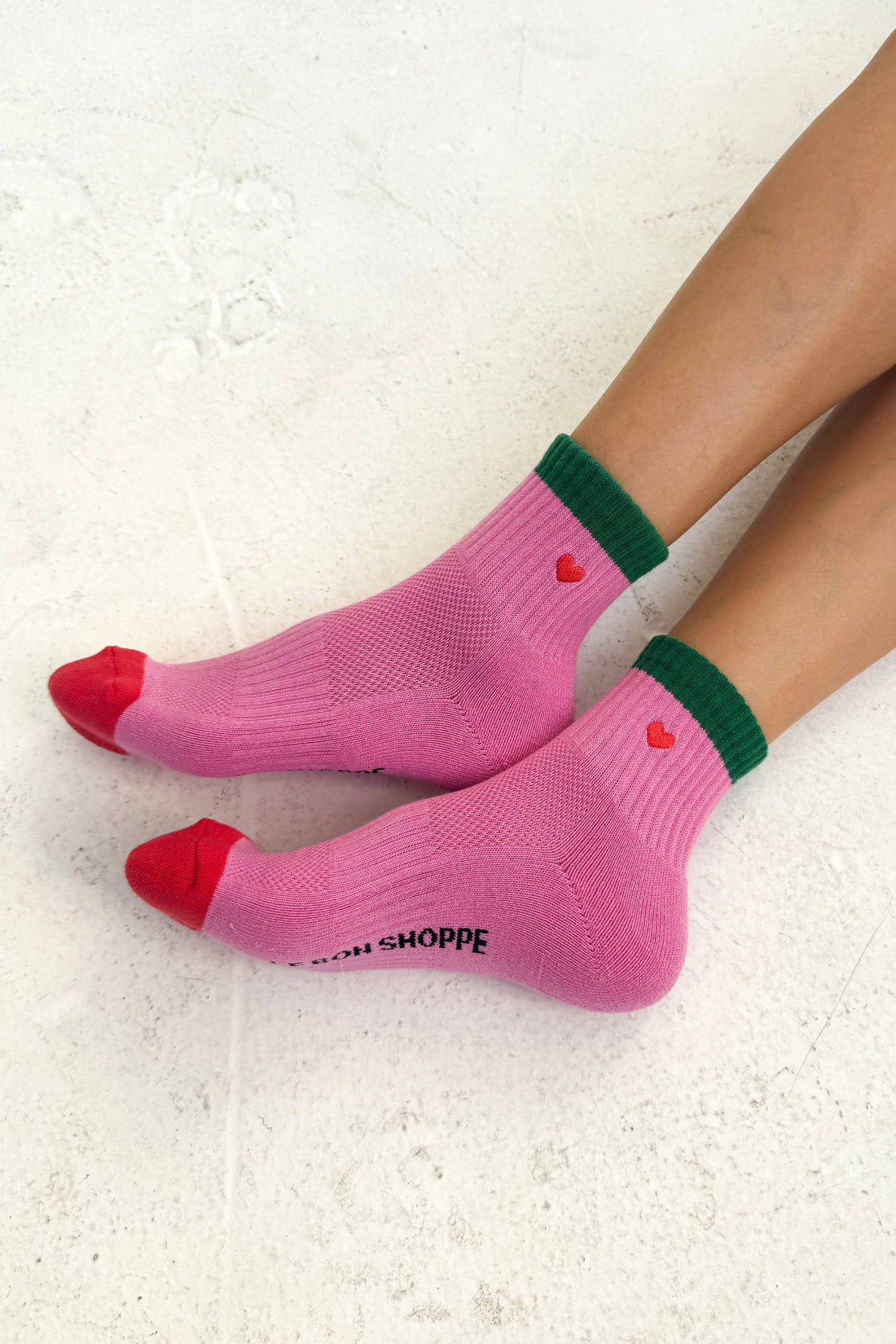 Embroidered Color Block Girlfriend Socks (wholesale)