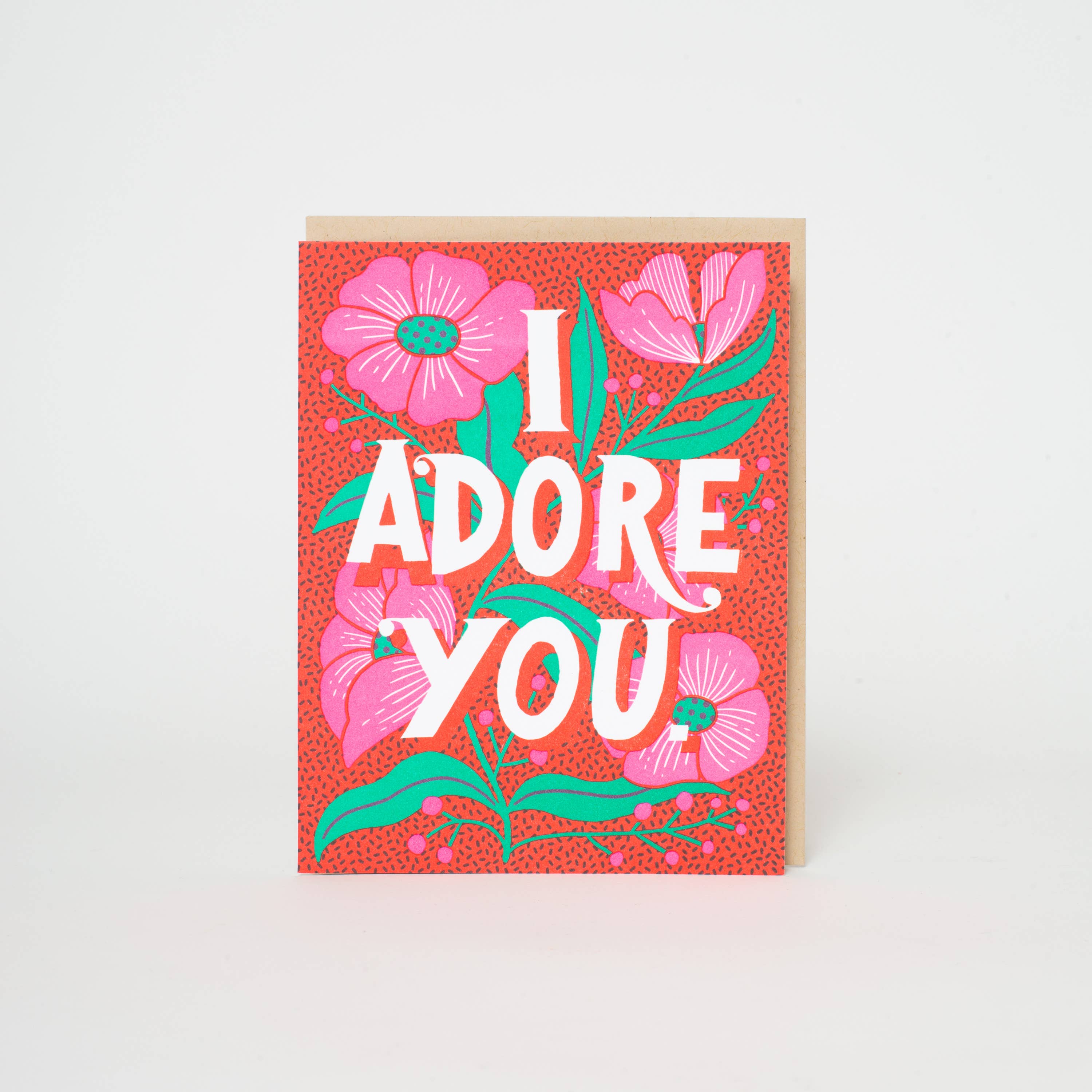 Adore You Flowers Love Letterpress Greeting Card by Hello!Lucky