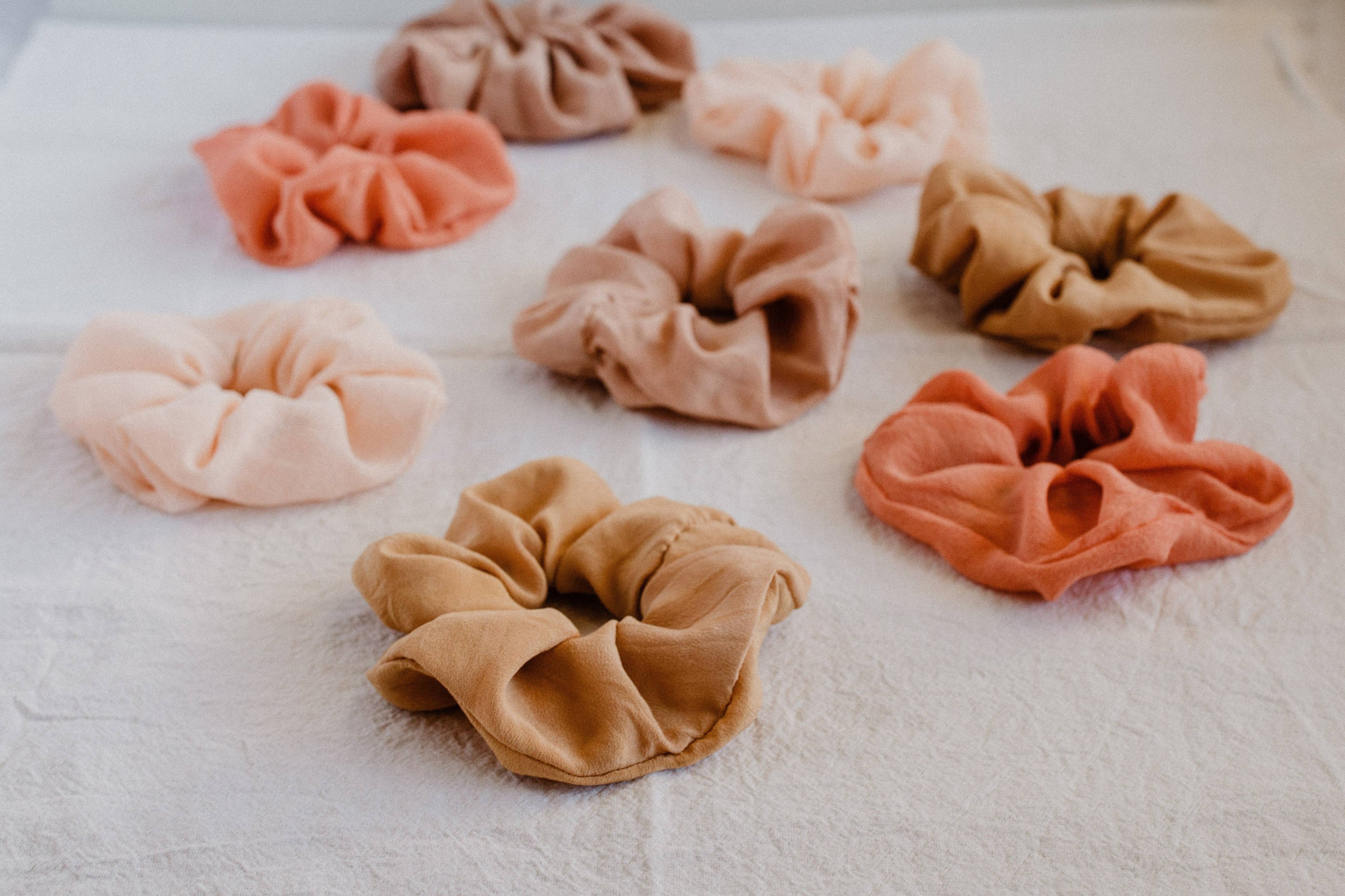 Plant dyed Plastic free silk scrunchy