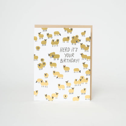 Birthday Sheep Herd Letterpress Greeting Card by Hello!Lucky