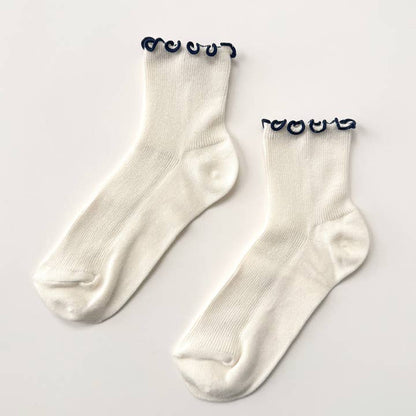 Petite Ruffled Modal Socks