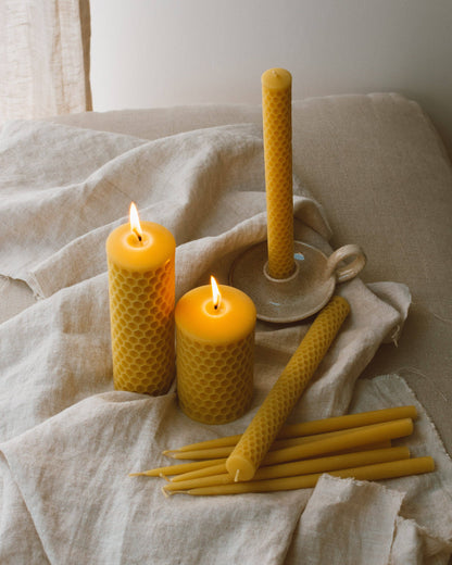 Honeycomb Beeswax Tall Pillar Candle | Wholesale