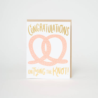 Punny Wedding Pretzel Letterpress Greeting Card by Hello!Lucky