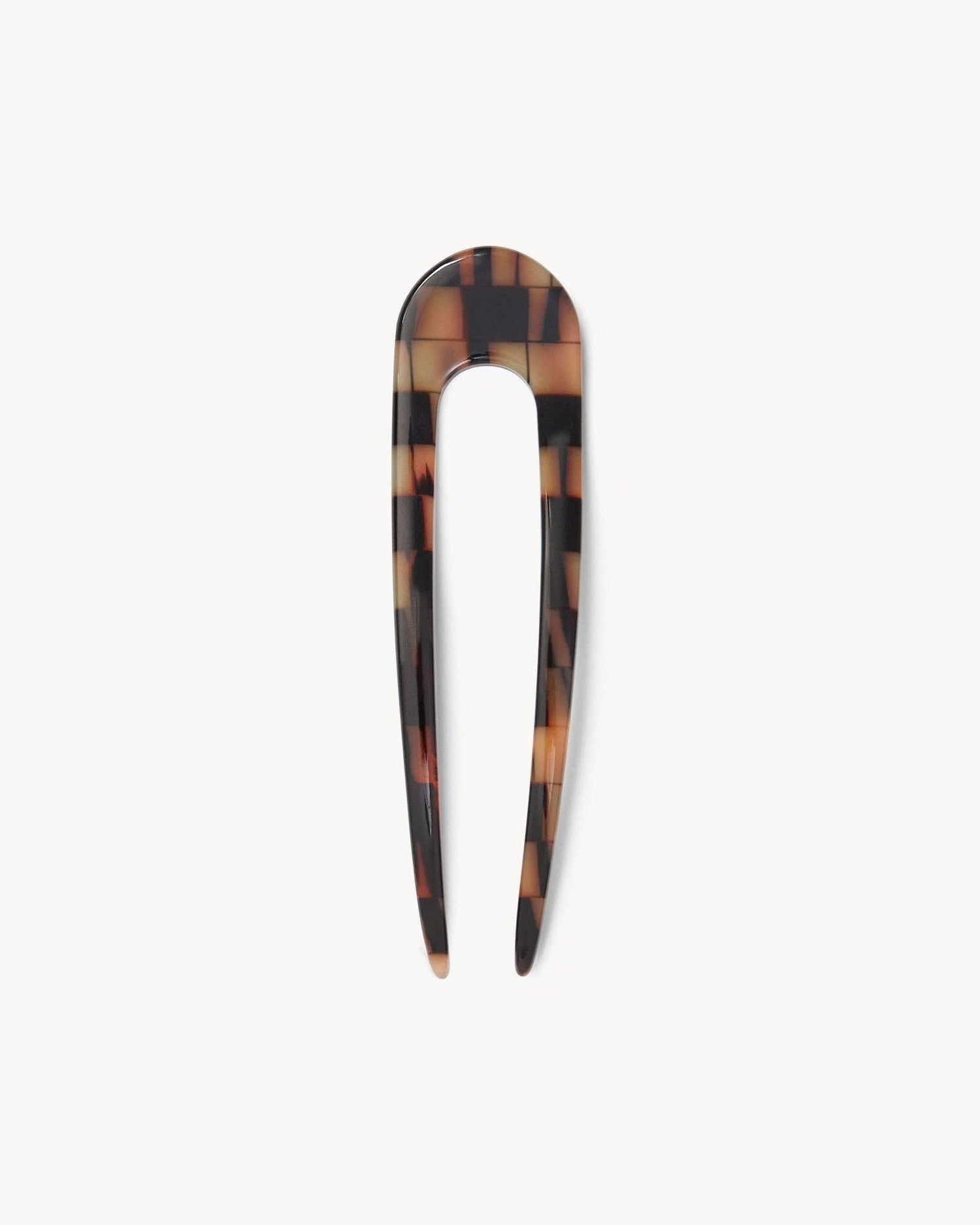 French Hair Pin in Blonde Checker