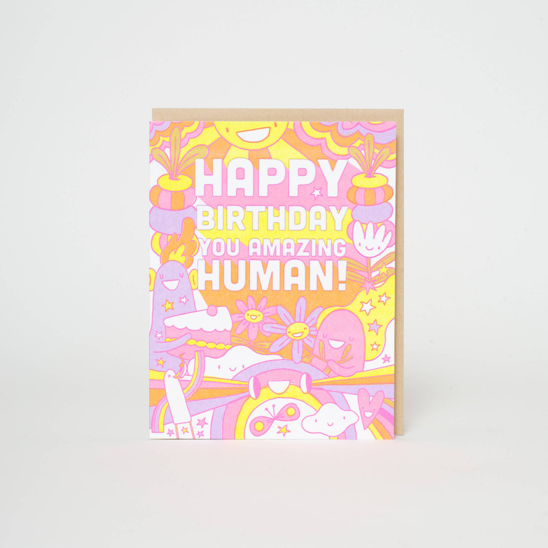 Birthday Amazing Human Letterpress Greeting Card by Hello!Lucky