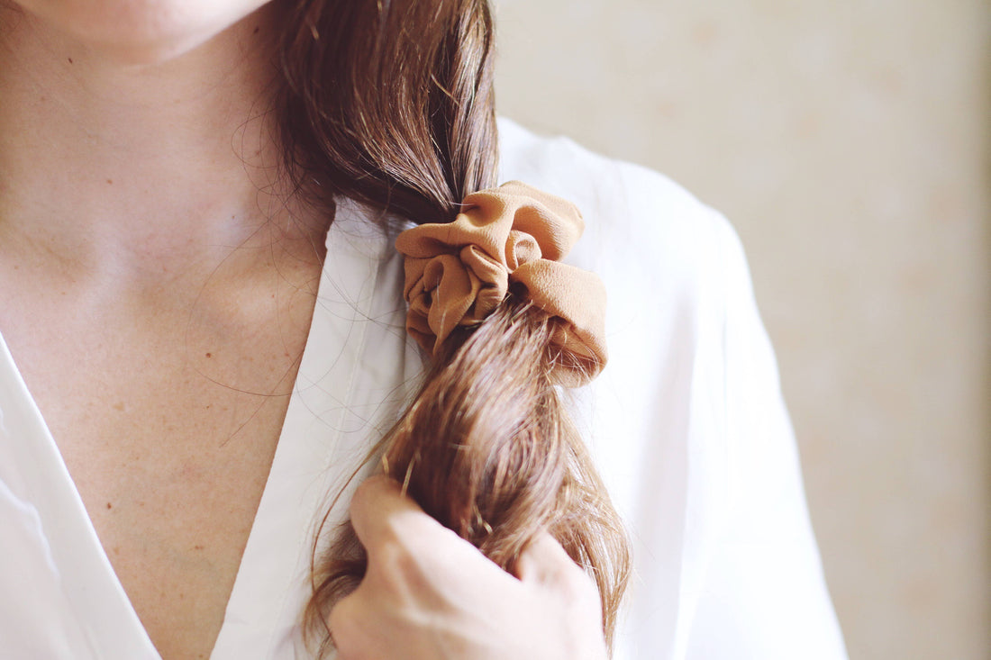 Plant dyed Plastic free silk scrunchy