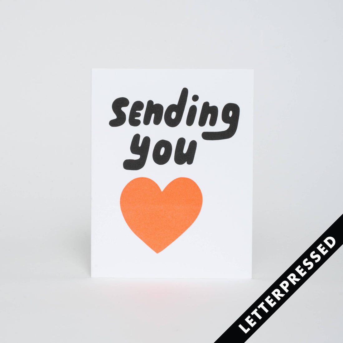 Sending Love Letterpress Greeting Card by Ashkahn 