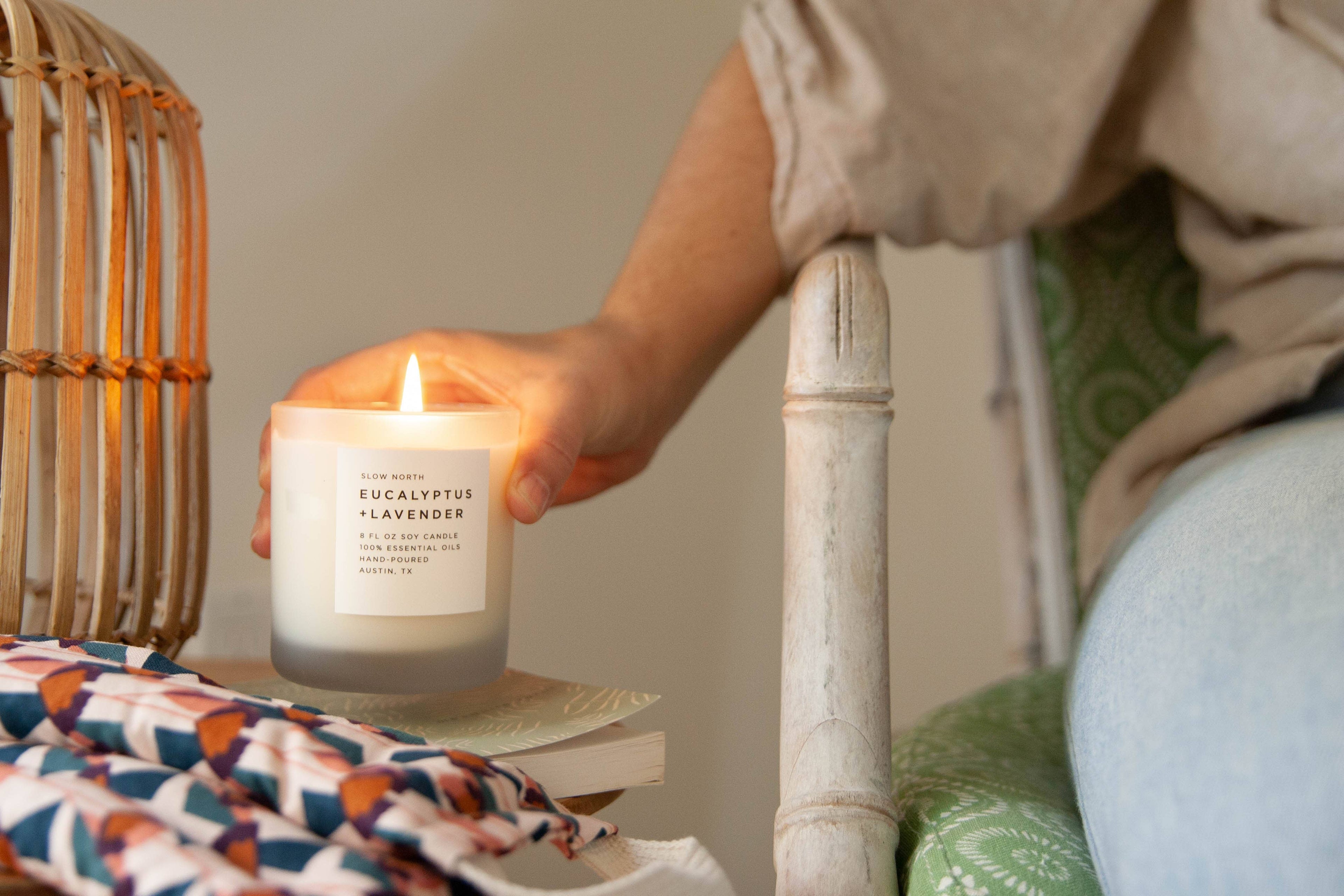 Eucalyptus + Lavender Non-Toxic Soy Candle, Essential Oils, Holiday Favorite