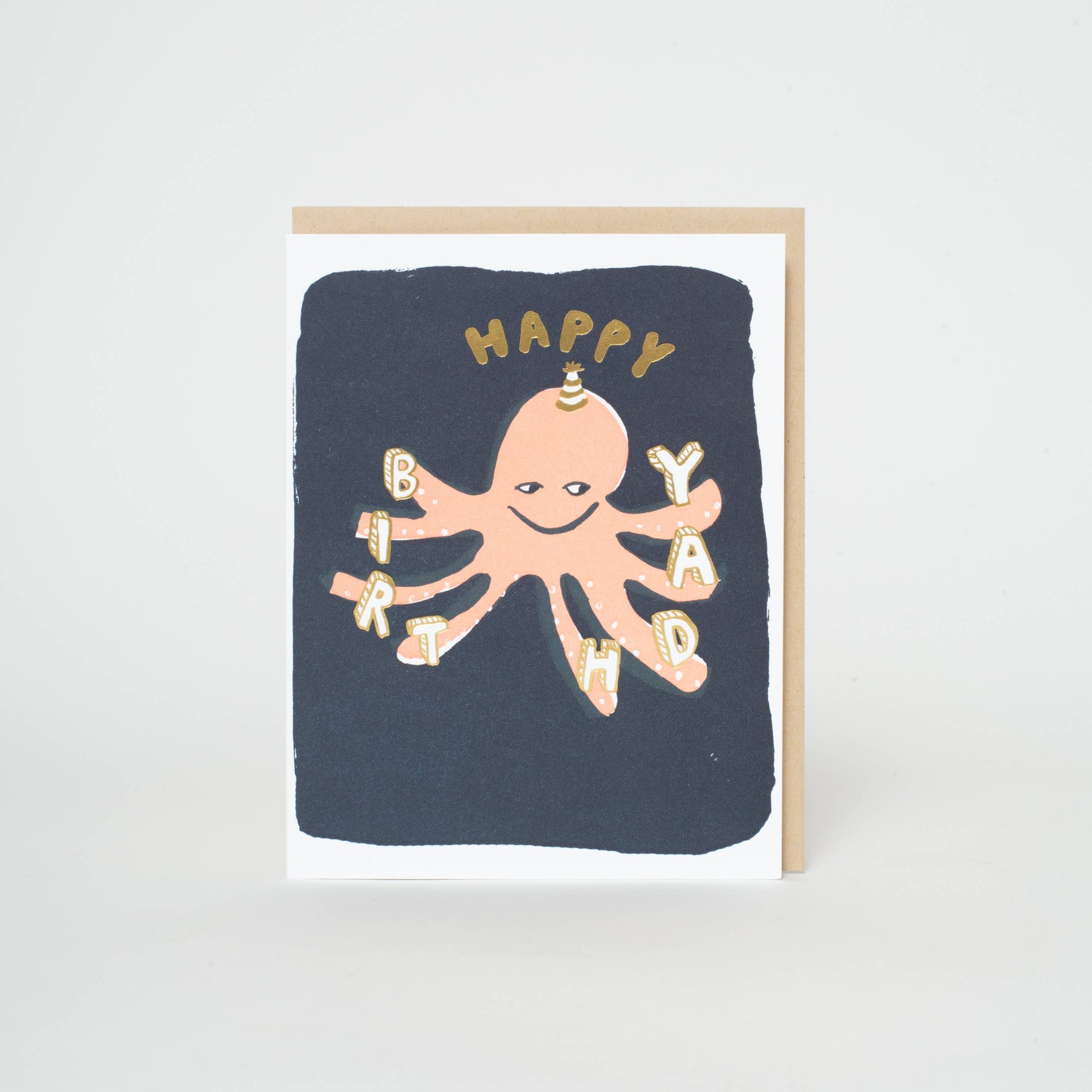 Octopus Birthday Letterpress Greeting Card by Egg Press