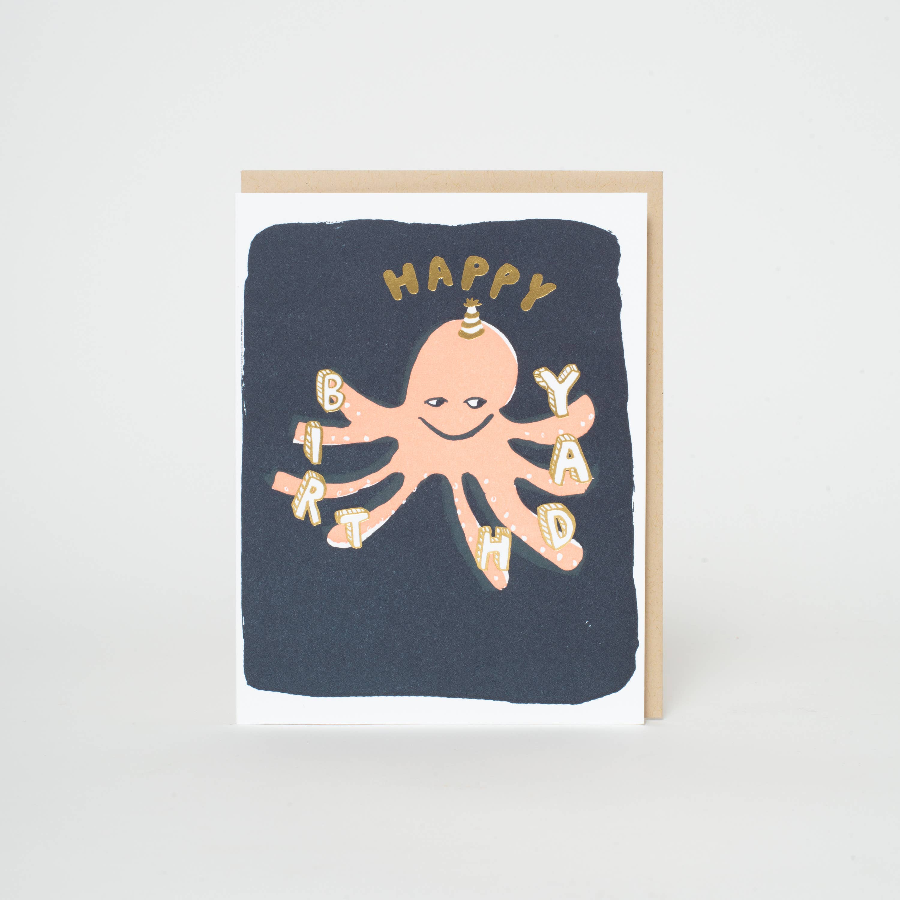 Octopus Birthday Letterpress Greeting Card by Egg Press